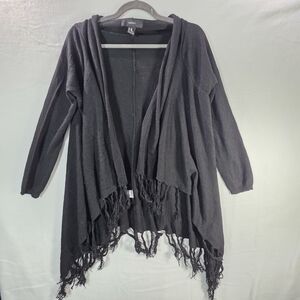 Forever 21 Black Fringed Cardigan M/L